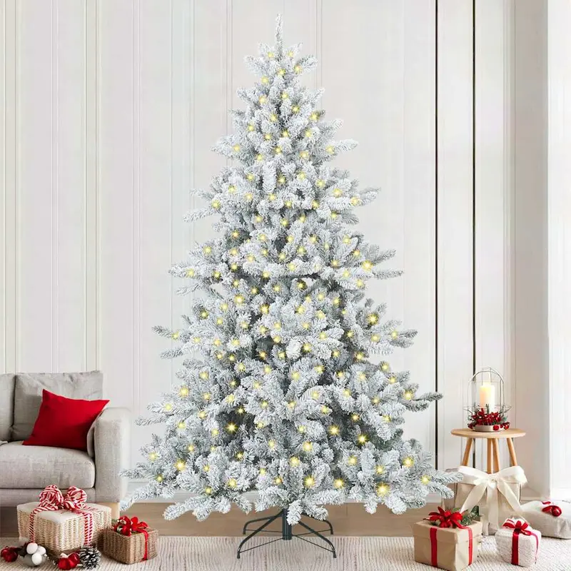Vidaxl kunstmatige inklapbare kerstboom wit 240 cm pvc en staal