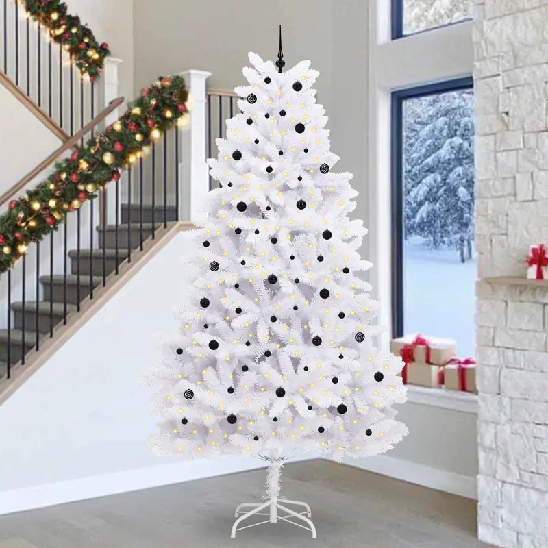 Vidaxl kunstmatige inklapbare kerstboom wit 300 cm pvc en staal
