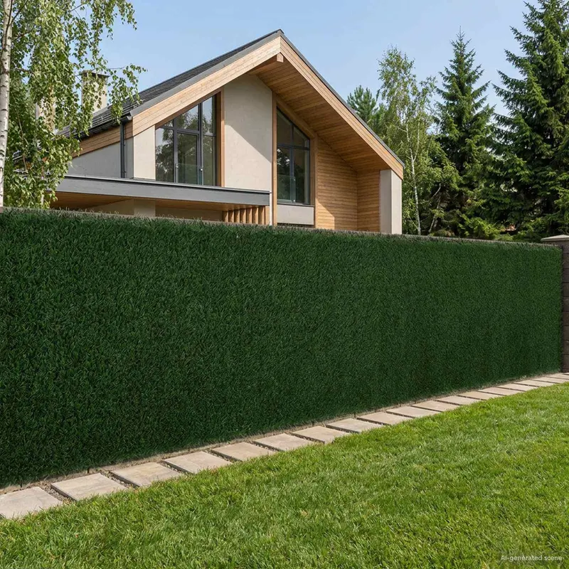 Vidaxl kunstmatige omheining donkergroen 1,5 x 4 m pvc en staal