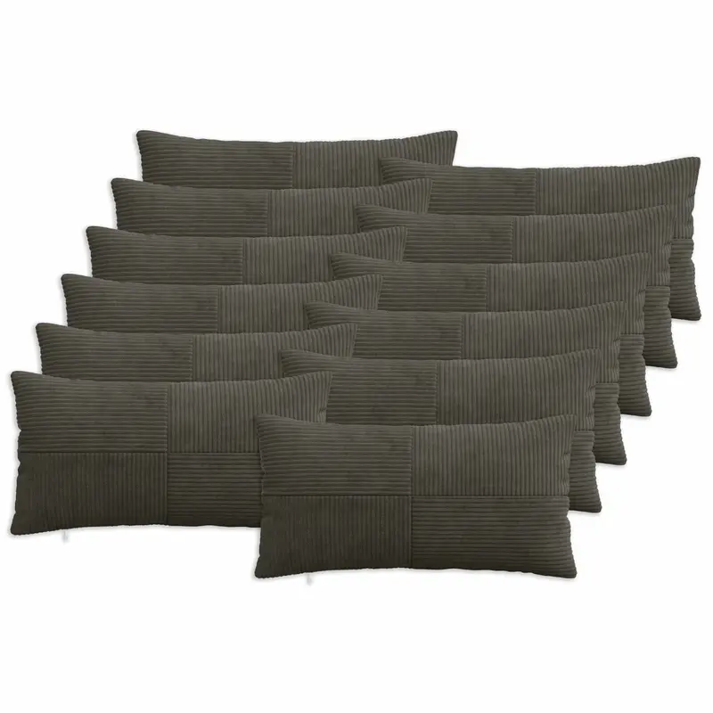 Vidaxl kussensloop 12 pcs almelo antracietkleurig 40 x 80 cm corduroy