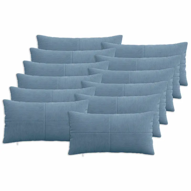 Vidaxl kussensloop 12 pcs almelo blauw 40 x 80 cm corduroy