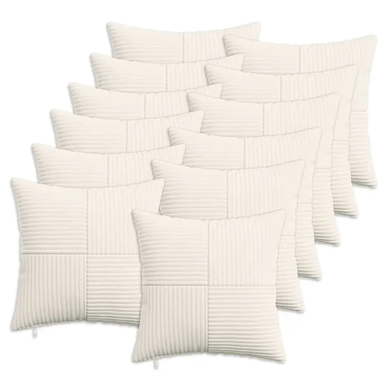 Vidaxl kussensloop 12 pcs almelo crèmekleurig 40 x 40 cm corduroy