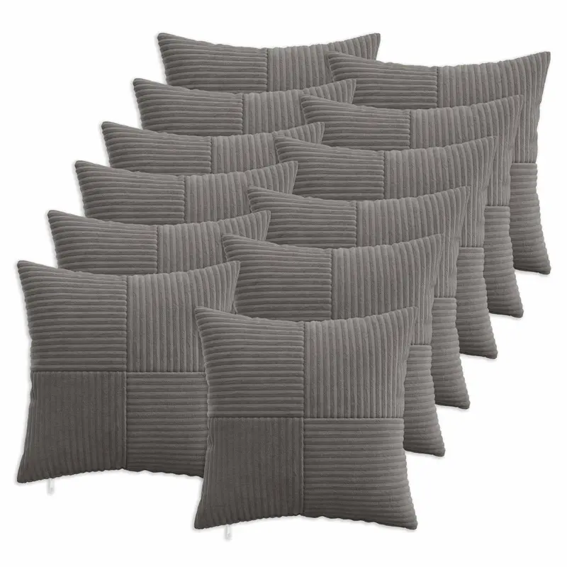 Vidaxl kussensloop 12 pcs almelo donkergrijs 45 x 45 cm corduroy