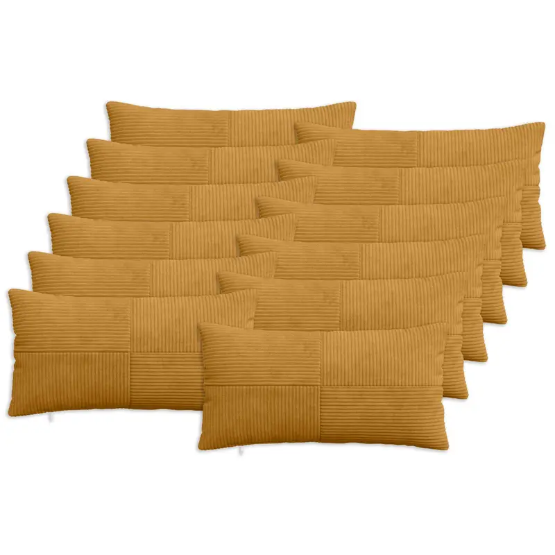 Vidaxl kussensloop 12 pcs almelo geel 40 x 80 cm corduroy