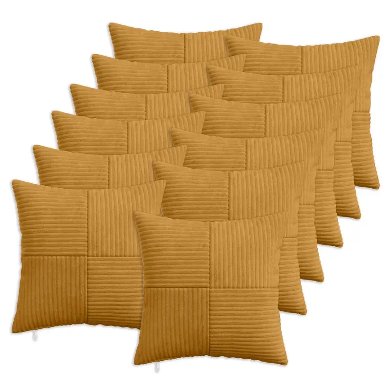 Vidaxl kussensloop 12 pcs almelo geel 50 x 50 cm corduroy