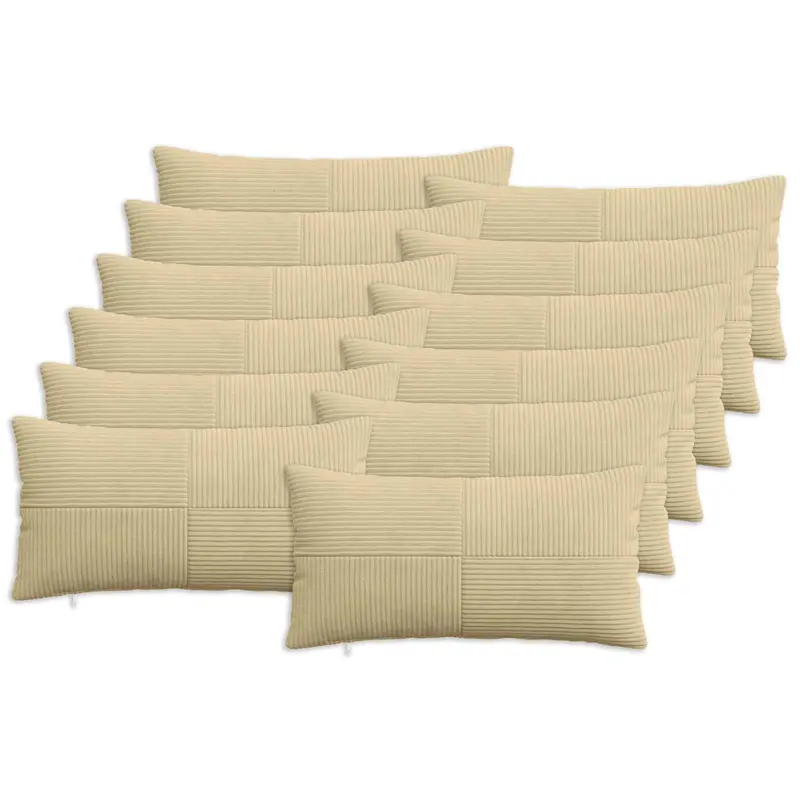 Vidaxl kussensloop 12 pcs almelo grijs groen 40 x 80 cm corduroy