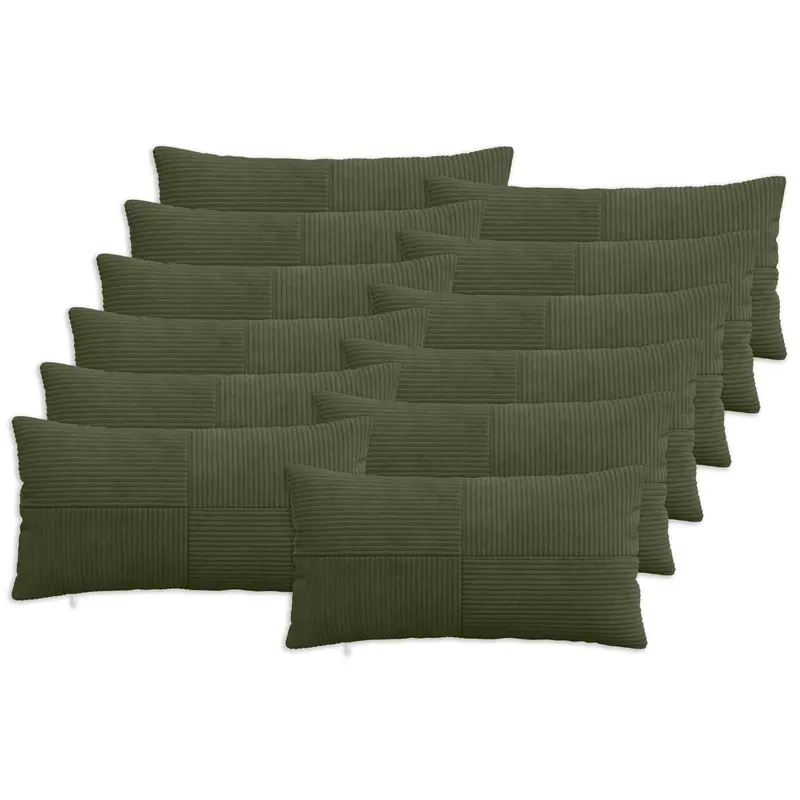 Vidaxl kussensloop 12 pcs almelo groen 40 x 80 cm corduroy