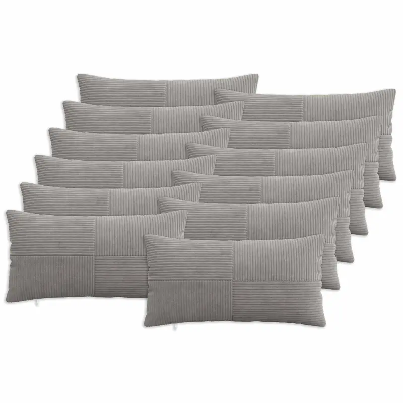Vidaxl kussensloop 12 pcs almelo lichtgrijs 40 x 80 cm corduroy