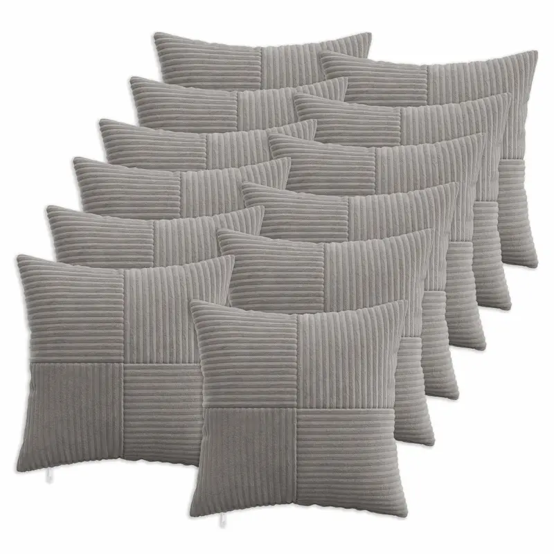Vidaxl kussensloop 12 pcs almelo lichtgrijs 50 x 50 cm corduroy