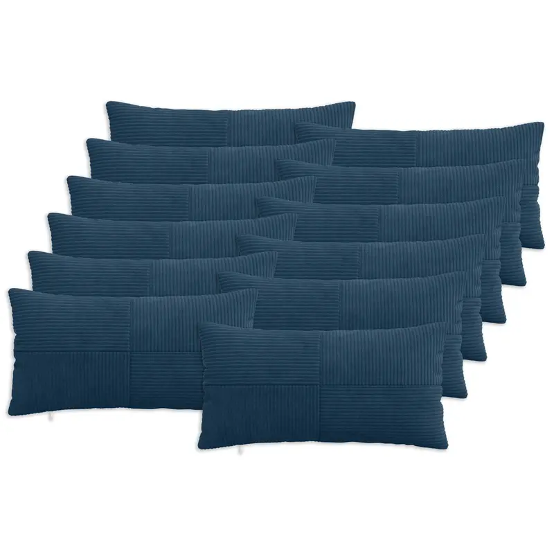 Vidaxl kussensloop 12 pcs almelo marineblauw 40 x 80 cm corduroy