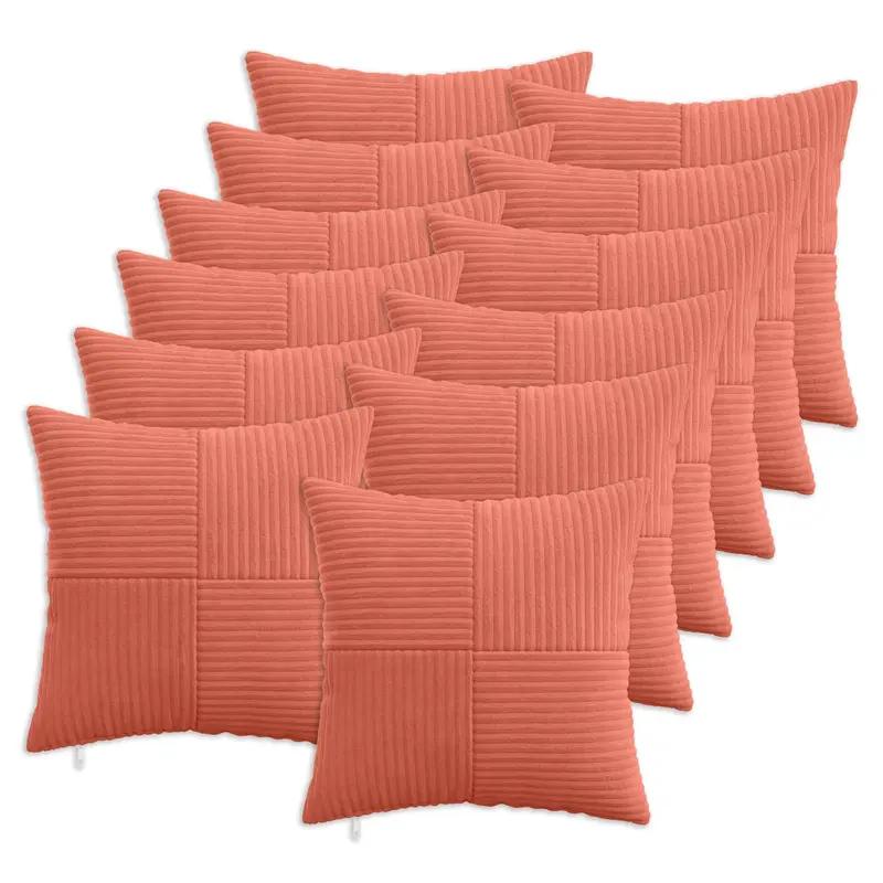 Vidaxl kussensloop 12 pcs almelo rood-oranje 40 x 40 cm corduroy