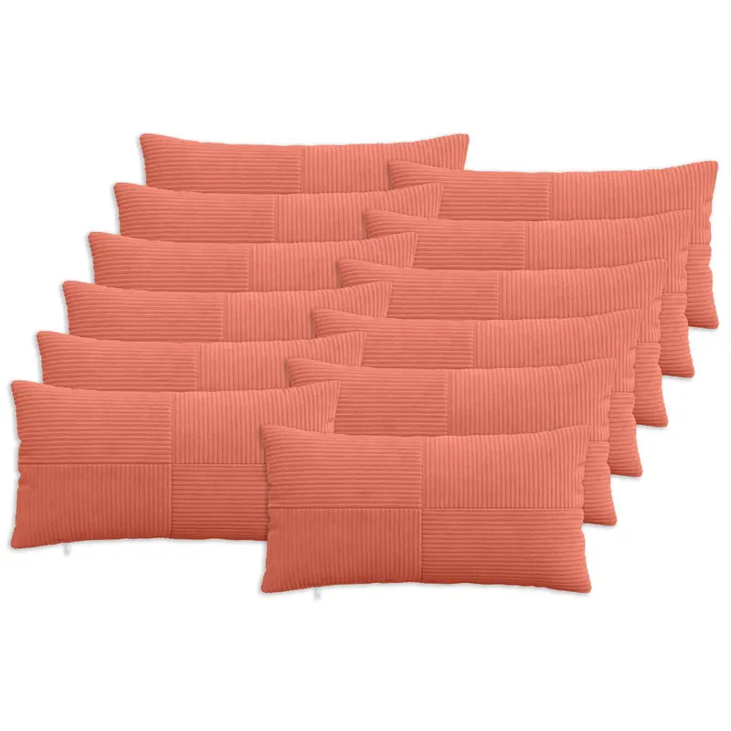 Vidaxl kussensloop 12 pcs almelo rood-oranje 40 x 80 cm corduroy