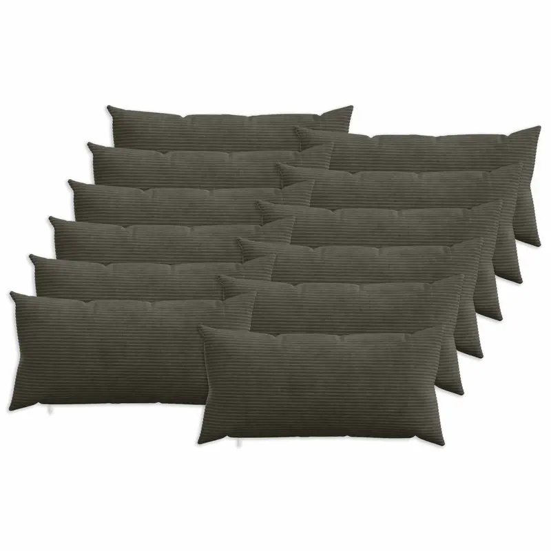 Vidaxl kussensloop 12 pcs heerlen antracietkleurig 40 x 80 cm corduroy