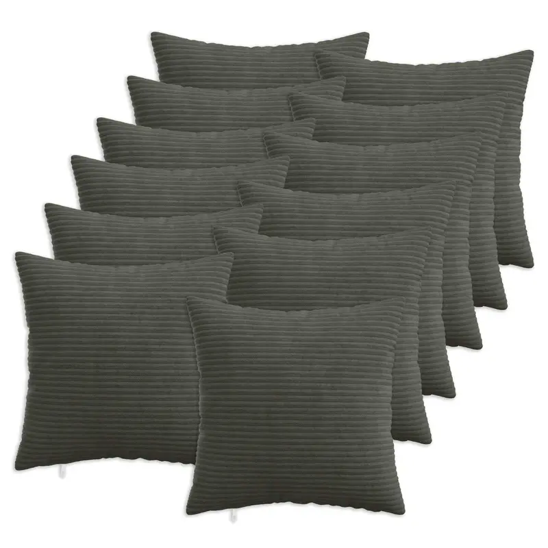 Vidaxl kussensloop 12 pcs heerlen antracietkleurig 50 x 50 cm corduroy