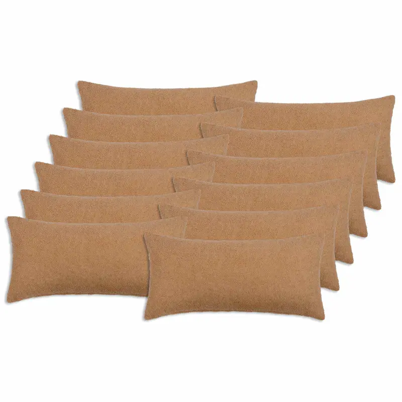 Vidaxl kussensloop 12 pcs heerlen beige 40 x 80 cm bouclé