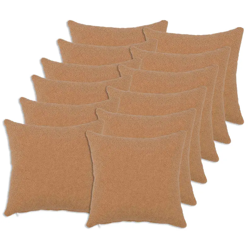Vidaxl kussensloop 12 pcs heerlen beige 45 x 45 cm bouclé
