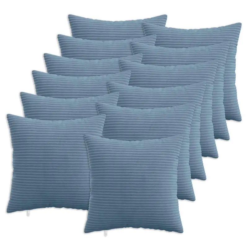 Vidaxl kussensloop 12 pcs heerlen blauw 40 x 40 cm corduroy