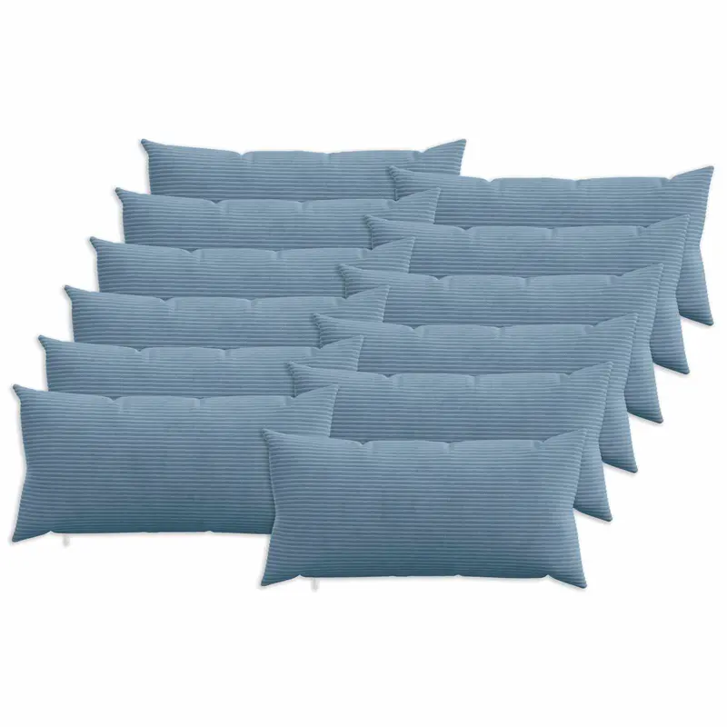 Vidaxl kussensloop 12 pcs heerlen blauw 40 x 80 cm corduroy