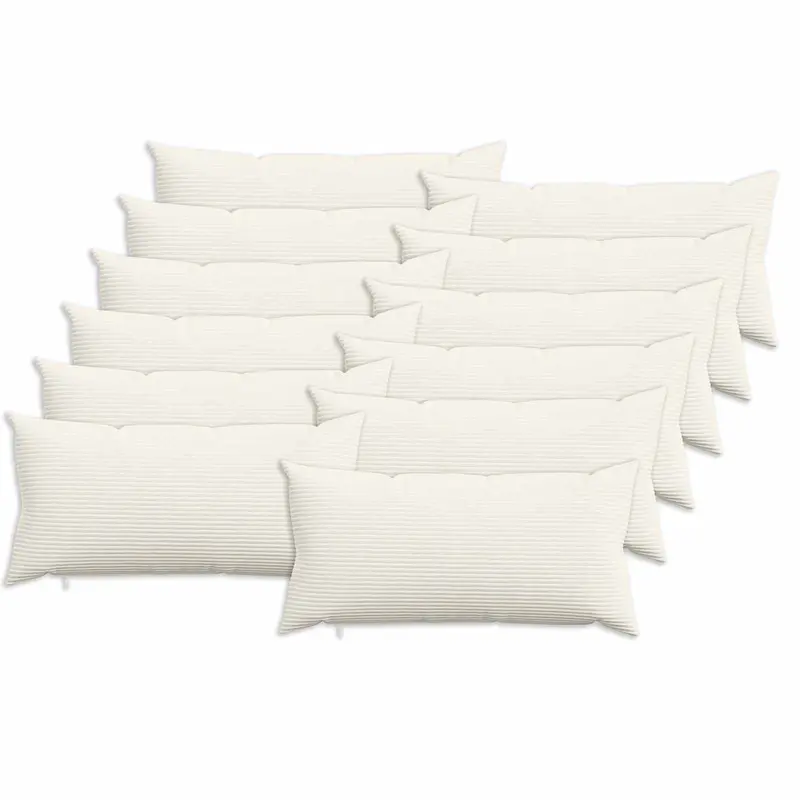 Vidaxl kussensloop 12 pcs heerlen crèmekleurig 40 x 80 cm corduroy