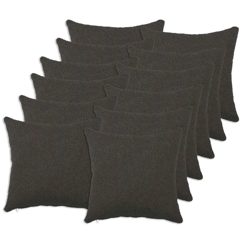 Vidaxl kussensloop 12 pcs heerlen donkergrijs 40 x 40 cm bouclé
