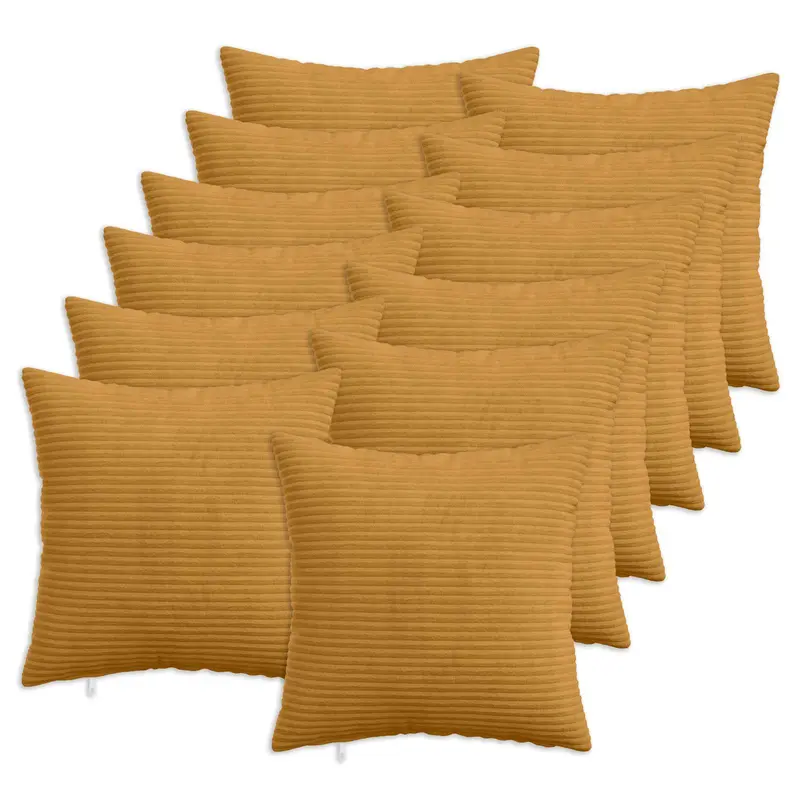 Vidaxl kussensloop 12 pcs heerlen geel 45 x 45 cm corduroy