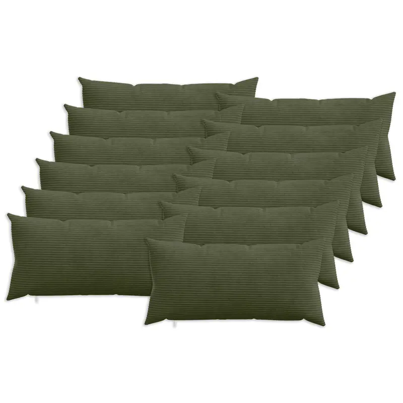 Vidaxl kussensloop 12 pcs heerlen groen 40 x 80 cm corduroy