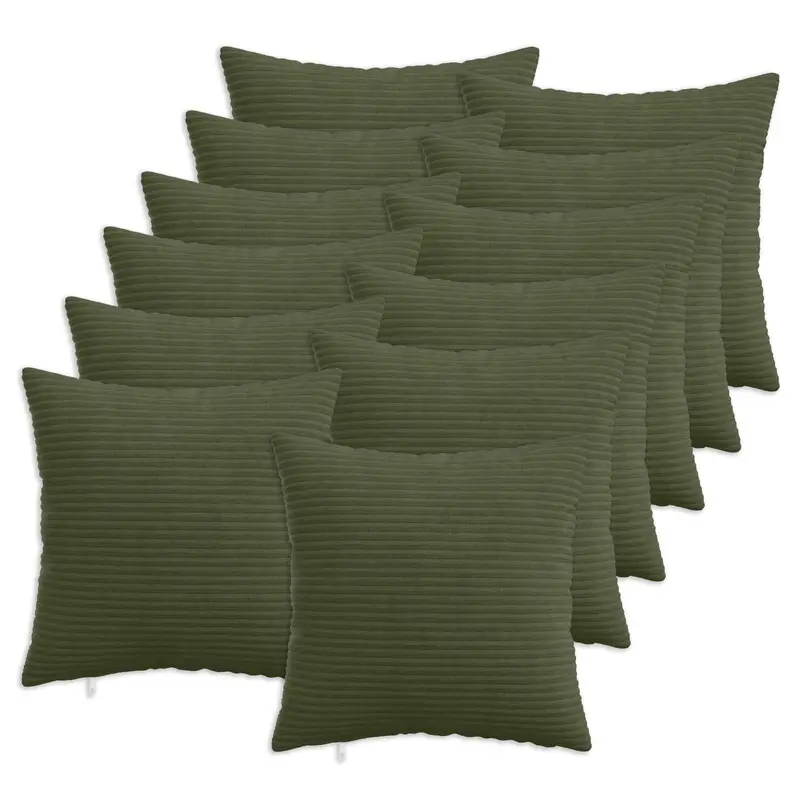 Vidaxl kussensloop 12 pcs heerlen groen 45 x 45 cm corduroy