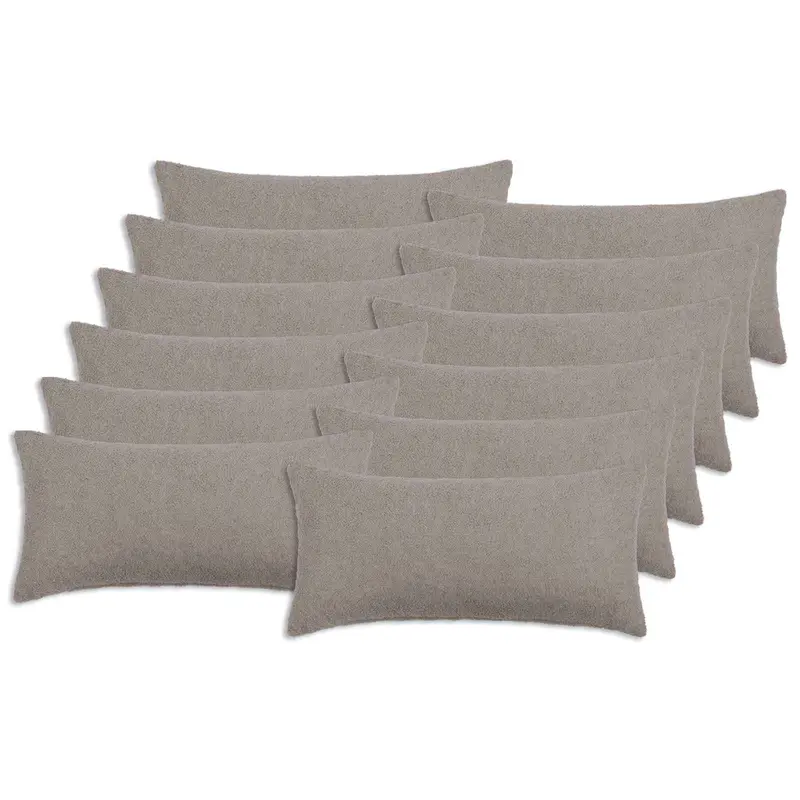 Vidaxl kussensloop 12 pcs heerlen lichtgrijs 40 x 80 cm bouclé