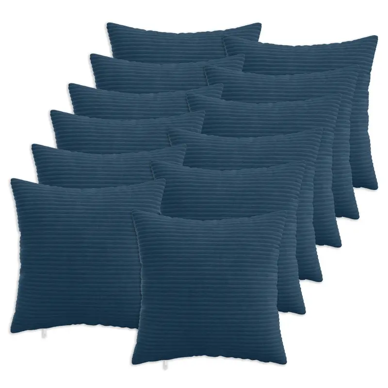 Vidaxl kussensloop 12 pcs heerlen marineblauw 50 x 50 cm corduroy