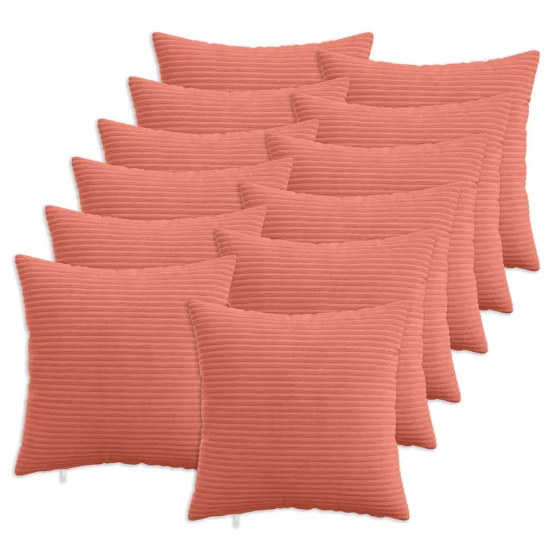 Vidaxl kussensloop 12 pcs heerlen rood-oranje 45 x 45 cm corduroy