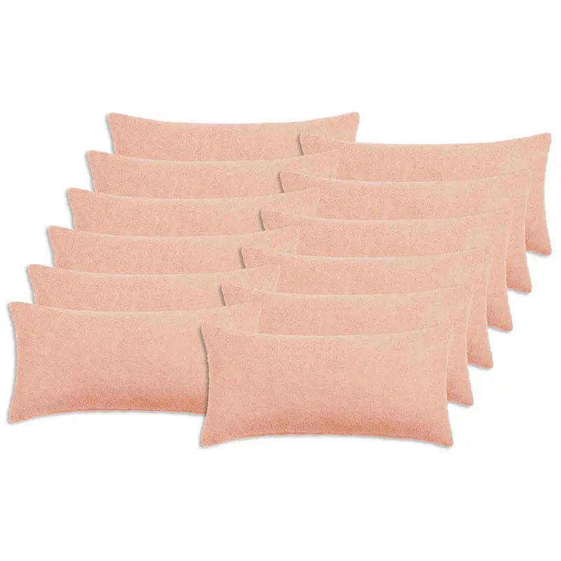 Vidaxl kussensloop 12 pcs heerlen roze 40 x 80 cm bouclé