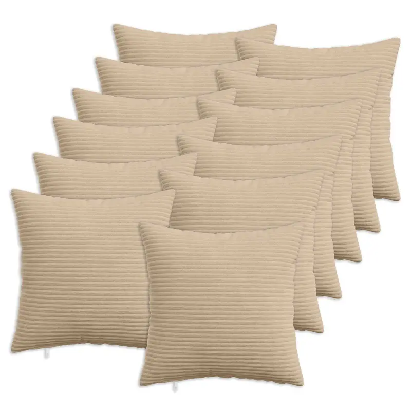 Vidaxl kussensloop 12 pcs heerlen taupe 45 x 45 cm corduroy