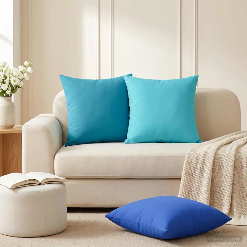 Vidaxl kussensloop 12 pcs heerlen turquoise 45 x 45 cm polyester