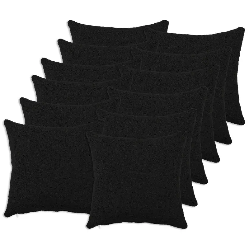 Vidaxl kussensloop 12 pcs heerlen zwart 40 x 40 cm bouclé