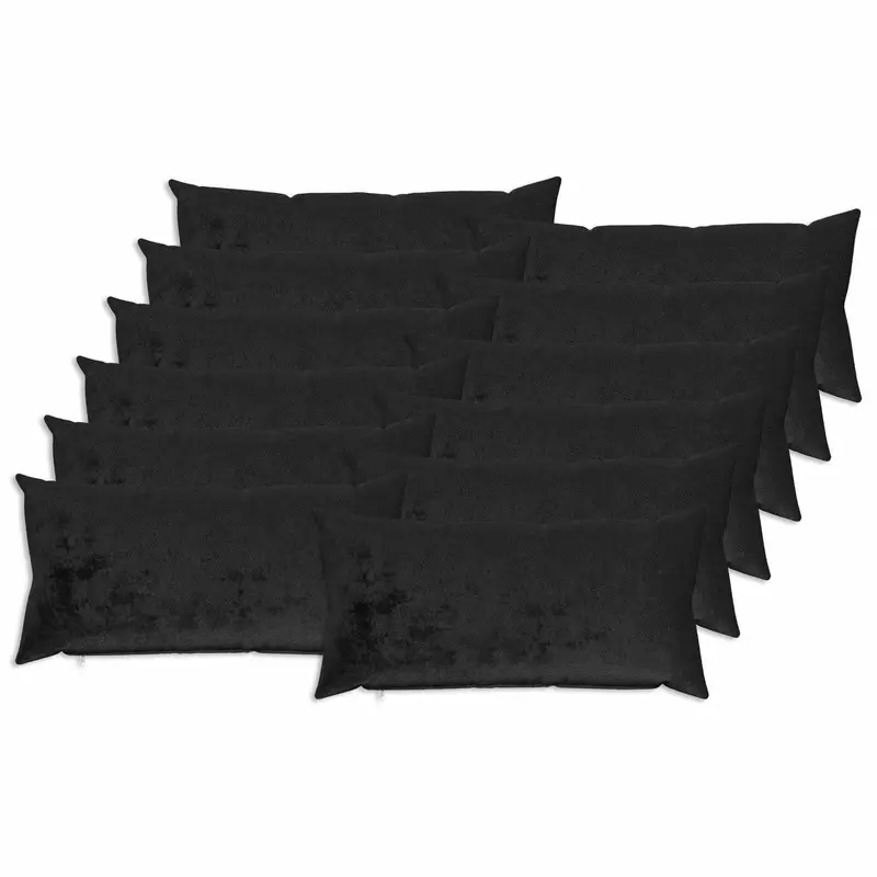 Vidaxl kussensloop 12 pcs heerlen zwart 40 x 80 cm flanel