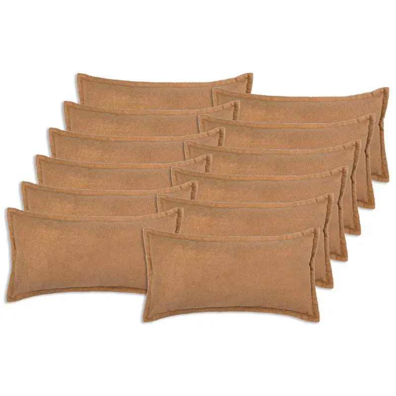 Vidaxl kussensloop 12 pcs houten beige 40 x 80 cm bouclé