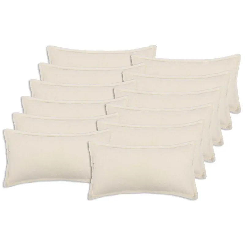 Vidaxl kussensloop 12 pcs houten crèmekleurig 40 x 80 cm bouclé