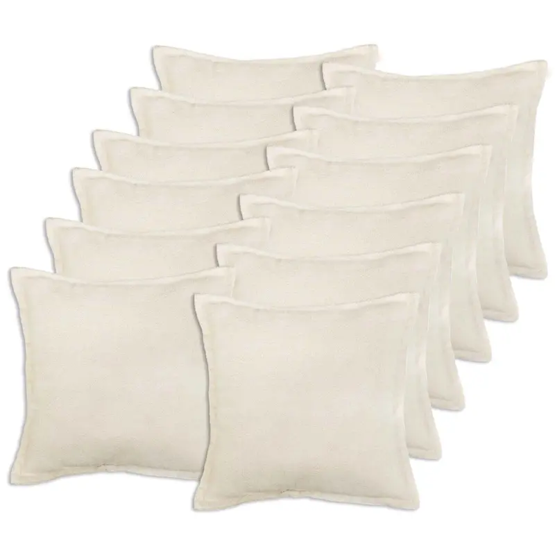 Vidaxl kussensloop 12 pcs houten crèmekleurig 45 x 45 cm bouclé