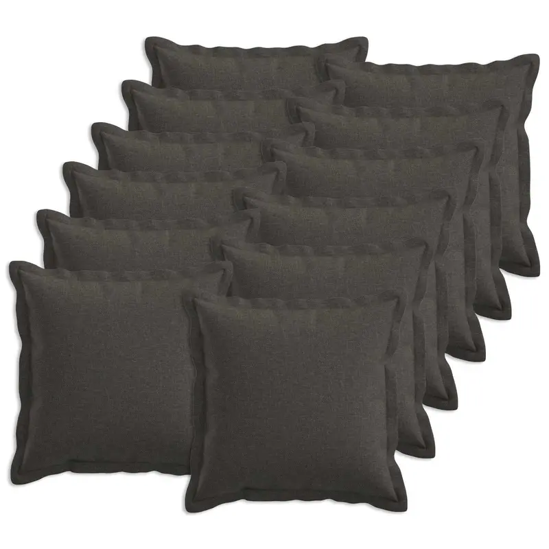 Vidaxl kussensloop 12 pcs houten donkergrijs 45 x 45 cm faux linnen