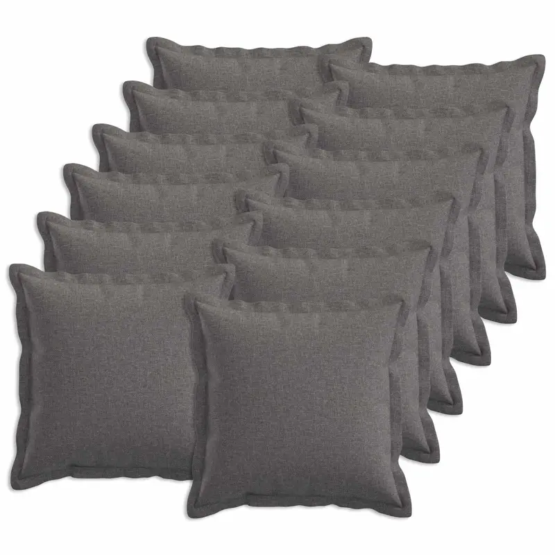 Vidaxl kussensloop 12 pcs houten lichtgrijs 45 x 45 cm faux linnen