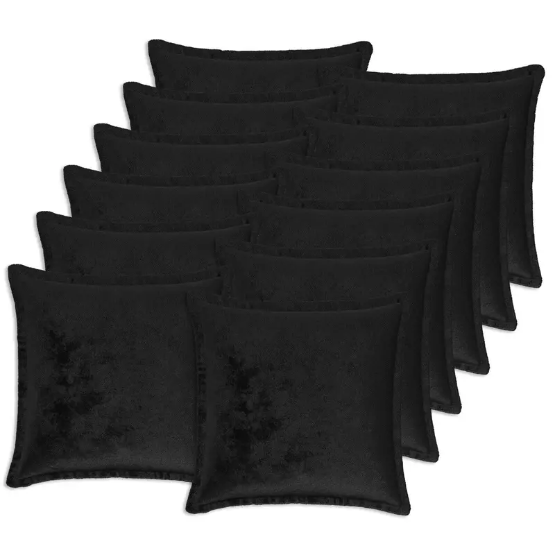 Vidaxl kussensloop 12 pcs houten zwart 50 x 50 cm flanel