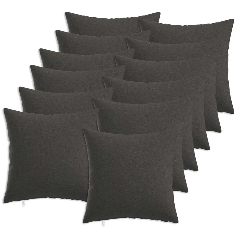 Vidaxl kussensloop 12 st heerlen donkergrijs 40 x 40 cm stof