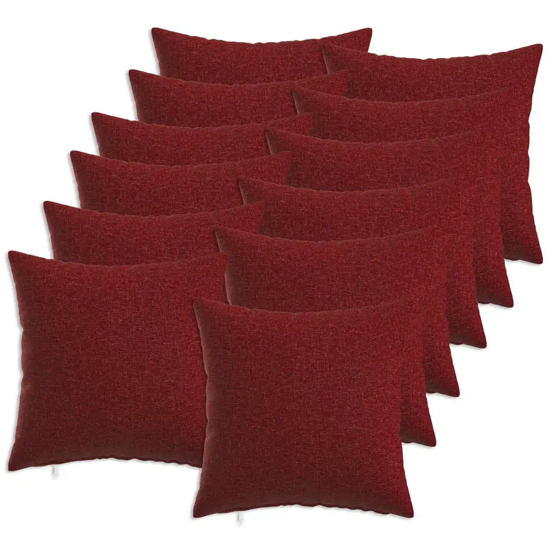 Vidaxl kussensloop 12 st heerlen wijnrood 45 x 45 cm stof