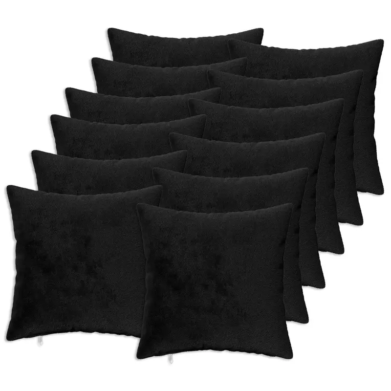 Vidaxl kussensloop 12 st heerlen zwart 45 x 45 cm flanel