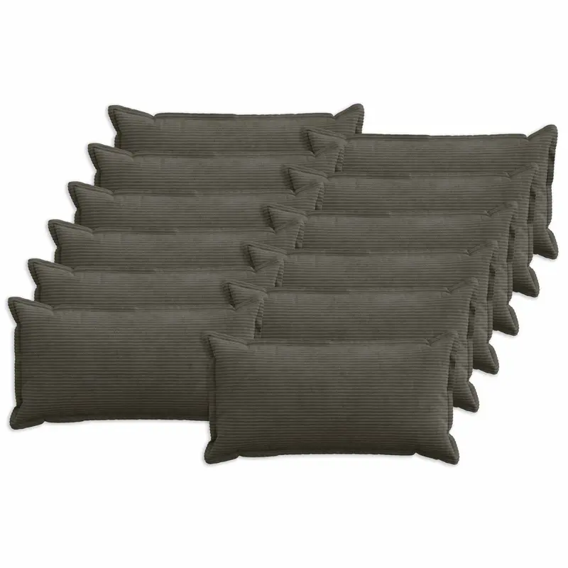 Vidaxl kussensloop 12 st houten antraciet 40 x 80 cm corduroy