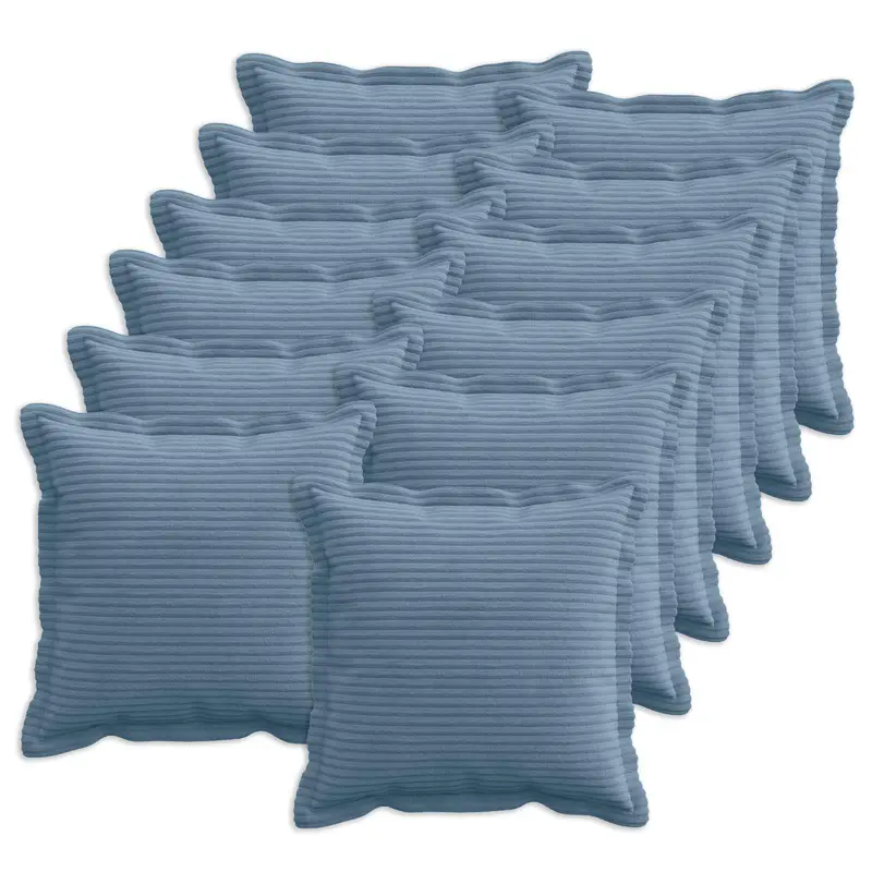Vidaxl kussensloop 12 st houten blauw 40 x 40 cm corduroy