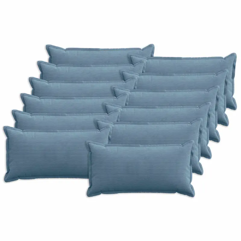 Vidaxl kussensloop 12 st houten blauw 40 x 80 cm corduroy