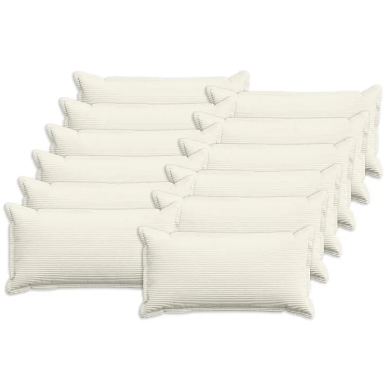 Vidaxl kussensloop 12 st houten crèmekleurig 40 x 80 cm corduroy