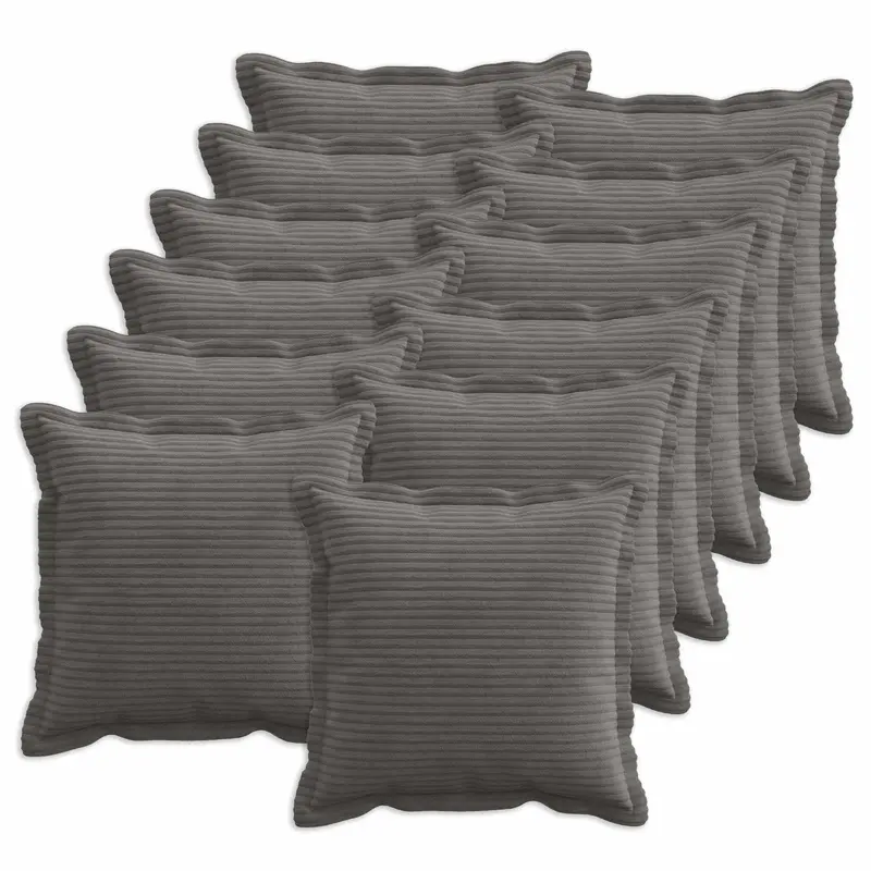 Vidaxl kussensloop 12 st houten donkergrijs 40 x 40 cm corduroy