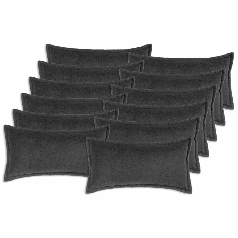 Vidaxl kussensloop 12 st houten donkergrijs 40 x 80 cm bouclé